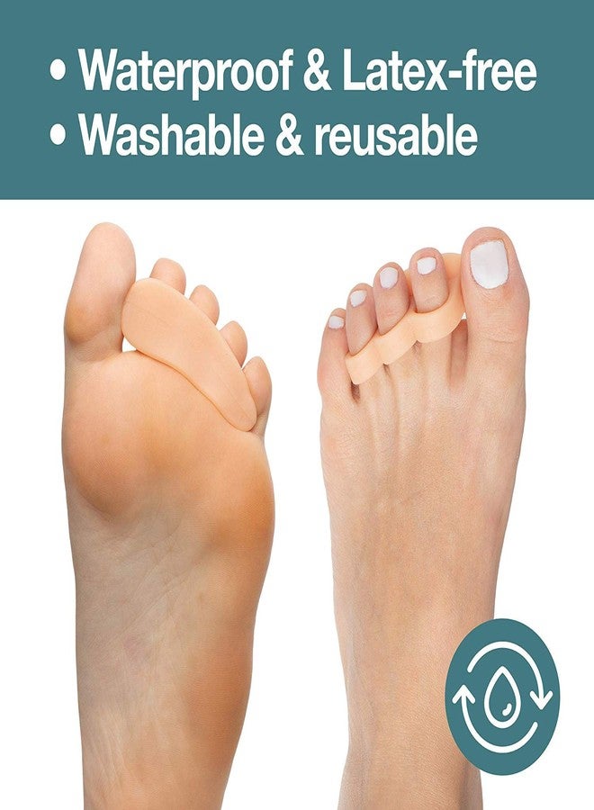 ZenToes Hammer Toe Corrector for Women & Men | Triple Loop Gel Toe Spacers & Separators | Realign Bent, Crooked, Curled, Claw, Hammertoes | Soft Support for Straightening | 4 Pack, Beige - Image 3